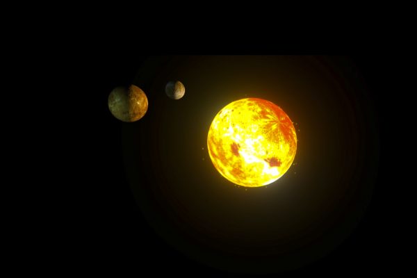 Soleil - blender - planètes 3D.